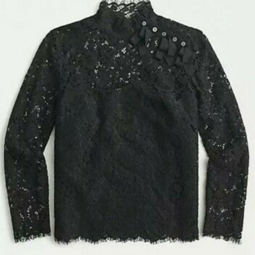 NWT J crew mockneck top in floral lace Size 4